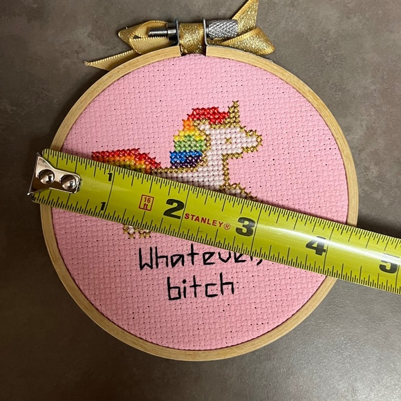 Funny Unicorn Cross Stitch “Whatever B*’ - Picture 8 of 9